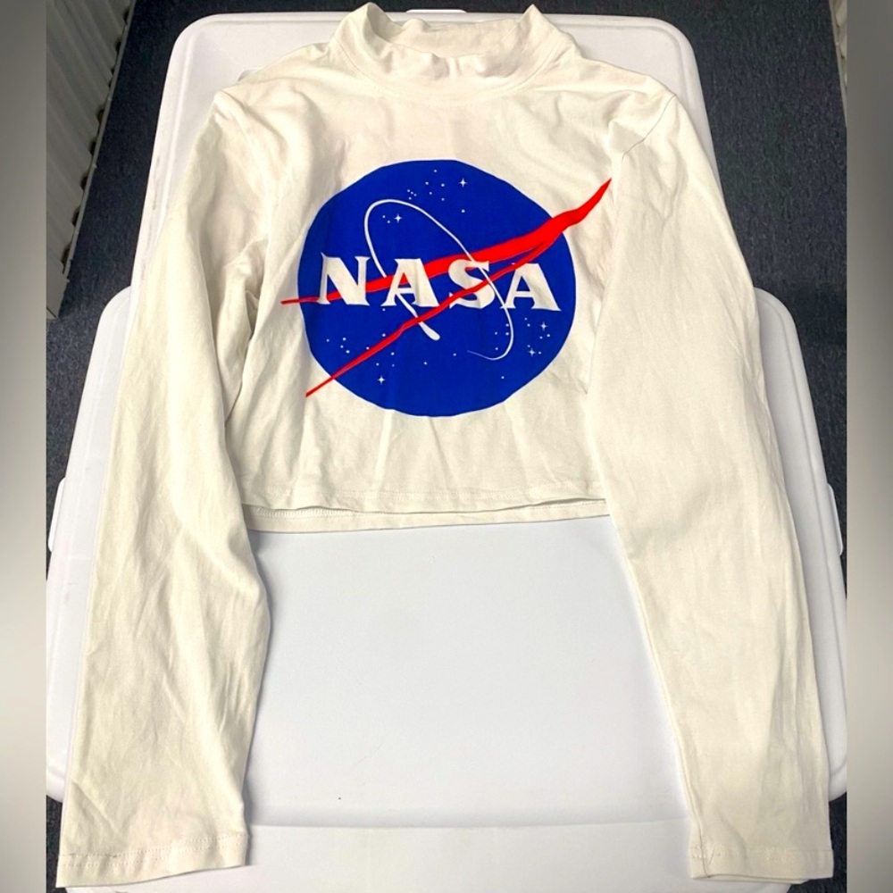 Chemistry NASA Long Sleeve Mock Neck Crop Top